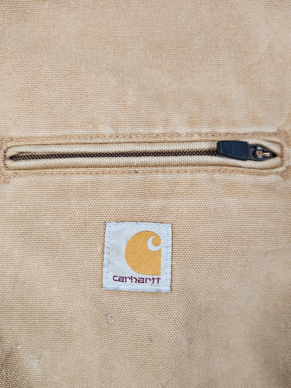 Carhartt Men's Tan Hooded Work Jacket with Sherpa Lining - Picture 6 of 15